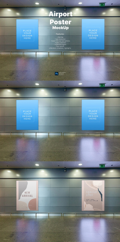 机场广告牌海报模型(PSD,PDF)