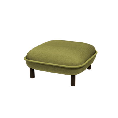 Bean方形绿色天鹅绒坐垫凳沙发凳3D模型（OBJ,FBX,MAX）