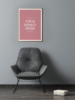 沙发家居场景照片展示海报样机[psd]