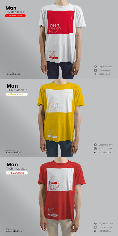 逼真的男性t恤模型 (PSD)