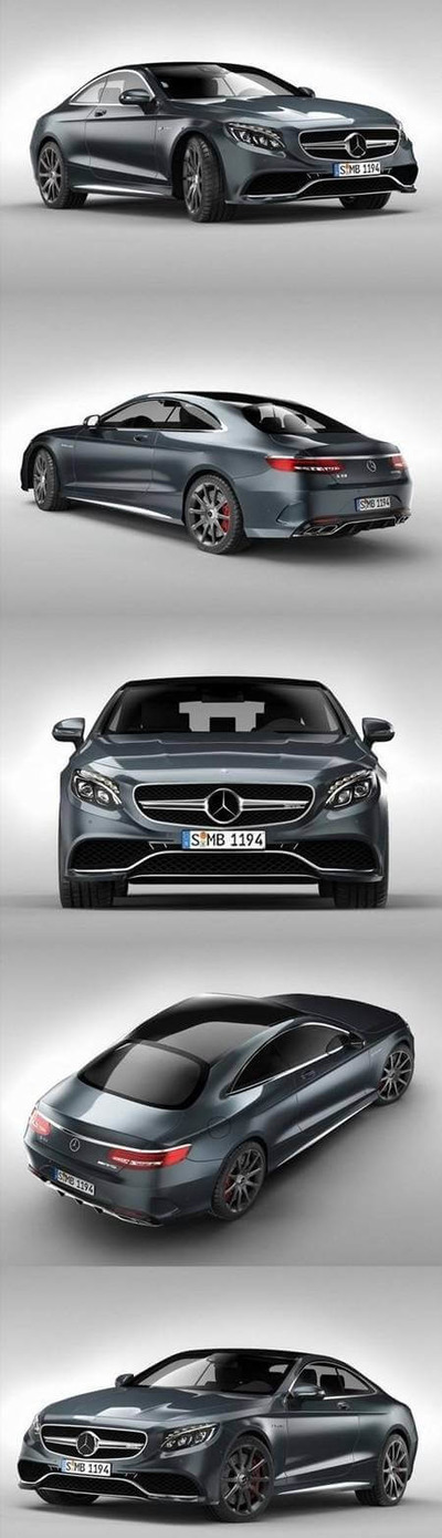 梅赛德斯奔驰S63 AMG Coupe汽车3D模型（OBJ,FBX,MAX）