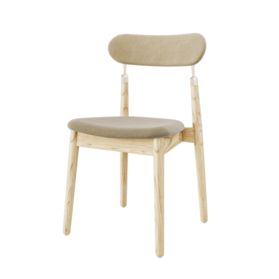 杏色勺状靠背餐椅3D模型（OBJ,FBX,MAX）