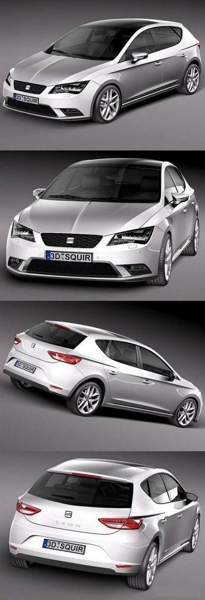 大众Seat Leon 2013款银色汽车3D模型（FBX,MAX）
