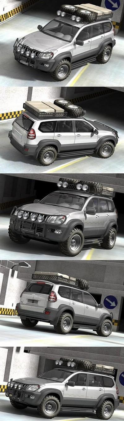 Toyota Land Cruiser Offroad丰田兰德酷路泽越野车3D模型（OBJ,FBX,MAX）