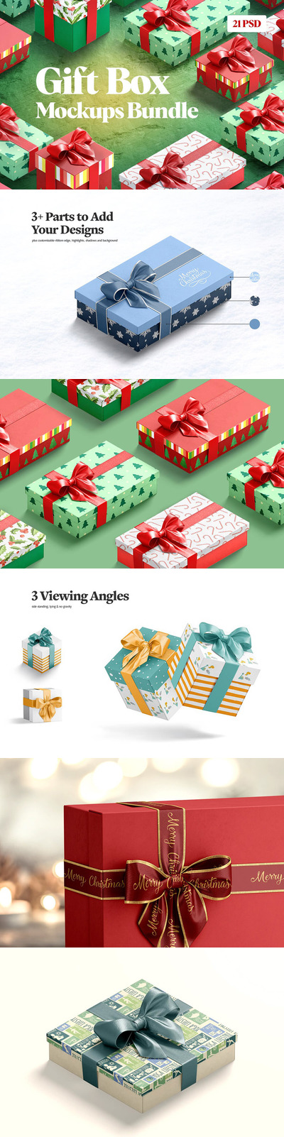 丝带装饰礼品盒包装设计样机包[1.26GB]