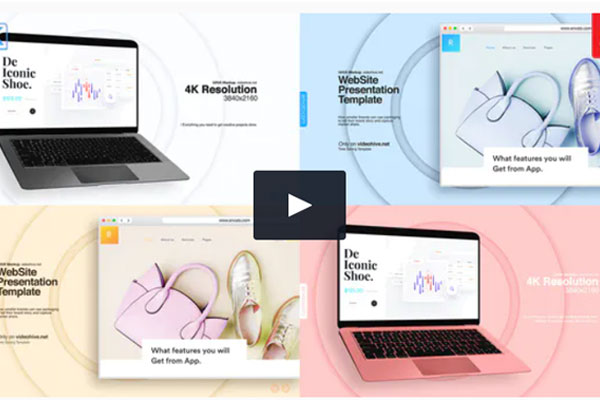 Web网站演示样机视频AE素材[aep]