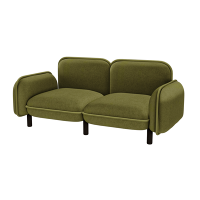 Bean绿色丝绒面料双人沙发3D模型（OBJ,FBX,MAX）