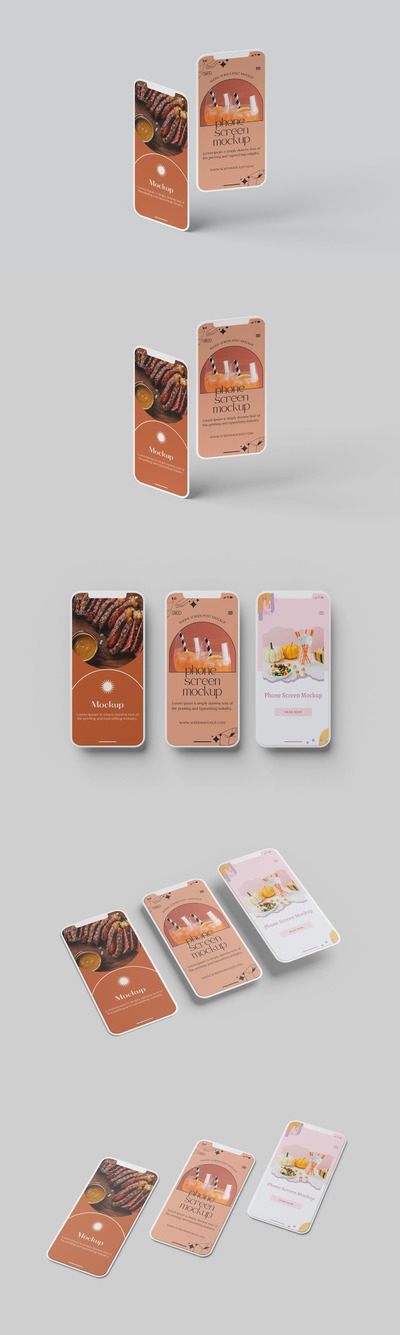 手机屏幕/ UI / Instagram模型 (PDF,PSD)