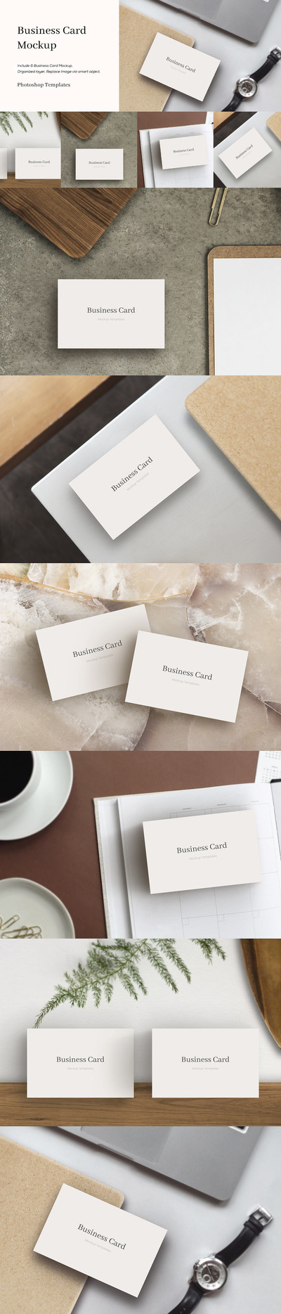 极简商务风格名片样机(PSD)