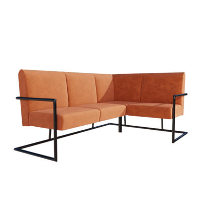 Vuelo金属底架转角橙色布艺沙发3D模型（OBJ,FBX,MAX）