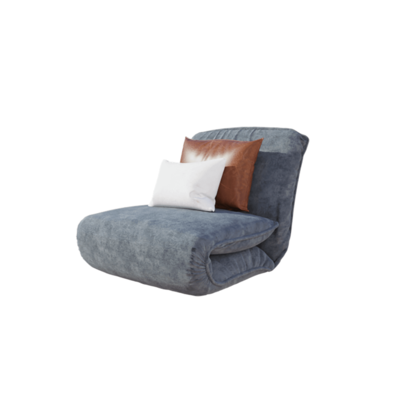 Suave蓝灰色无支架单人柔软沙发3D模型（OBJ,FBX,MAX）