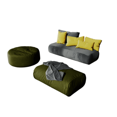 Geometria无支架柔软布艺沙发3D模型（OBJ,FBX,MAX）