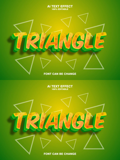 三角形3d字体图层样式下载 (AI,EPS)