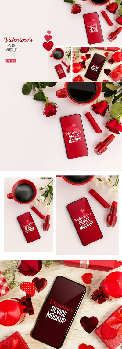 情人节手机样机 (PSD)