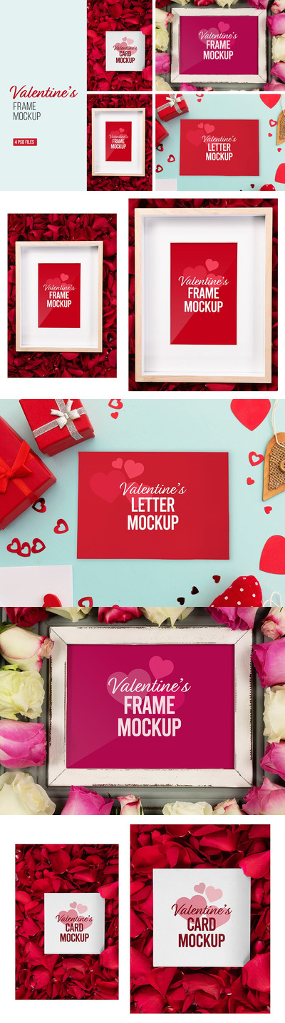 情人节卡片画框样机 (PSD)