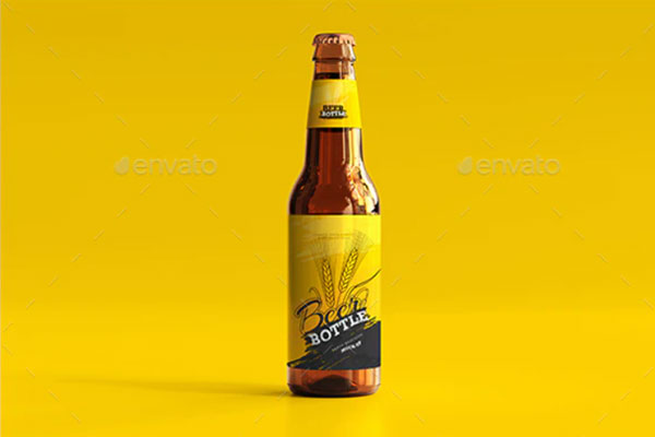燕麦啤酒瓶包装展示样机 (psd)