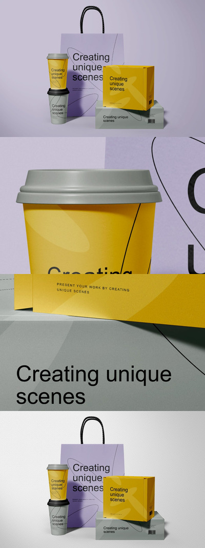 品牌物料包装组合样机 (PSD)