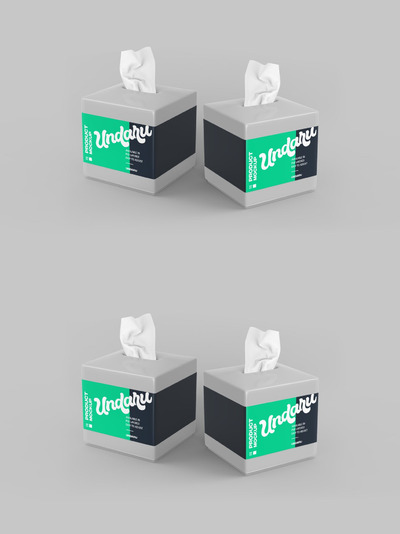 手抽纸纸巾包装样机 (PSD)