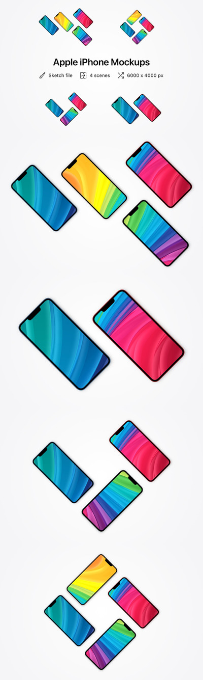 高品质的iPhone 13 APP UI样机展示模型mockups