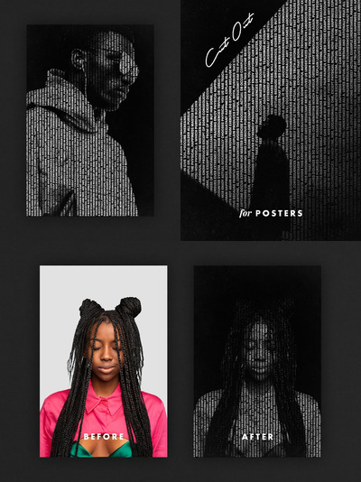 将文字叠加到照片图片中的神奇海报设计photoshop动作预设