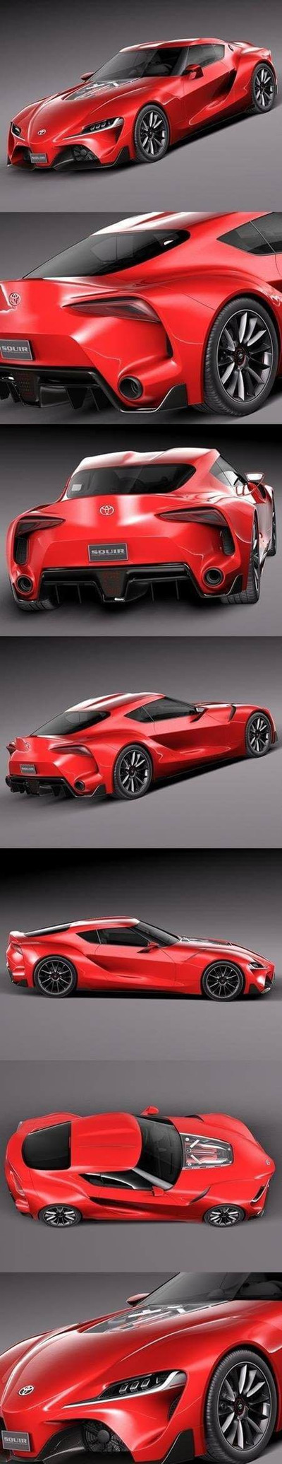 丰田Toyota FT-1 Concept 2015款红色赛车3D模型（OBJ,FBX,MAX）