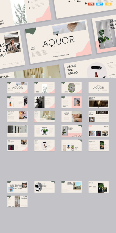 创意美感奶油粉彩品牌指南 (PPTX,PPT,KEY)