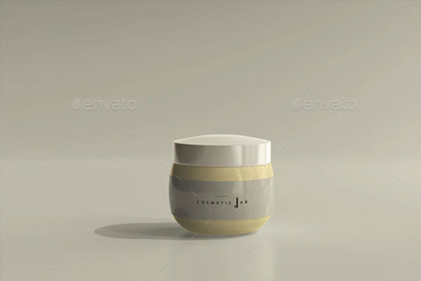 塑料化妆品罐包装样机 (psd)