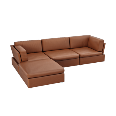 Milan棕色皮革沙发3D模型（OBJ,FBX,MAX）