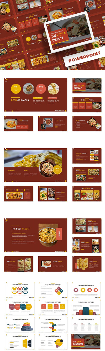 精美意大利面主题模板(PPTX)