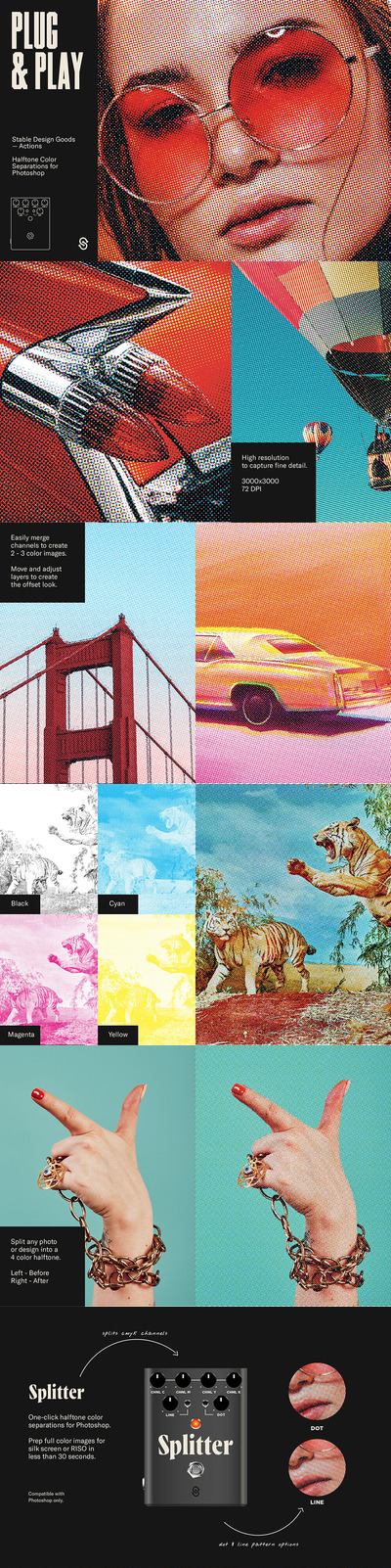 一键式半色调复古效果PS动作 (atn)