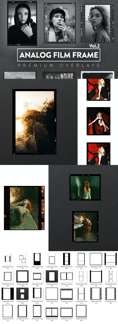 30个拍立得老电影老照片胶片相册画册海报边框背景底纹纹理集合