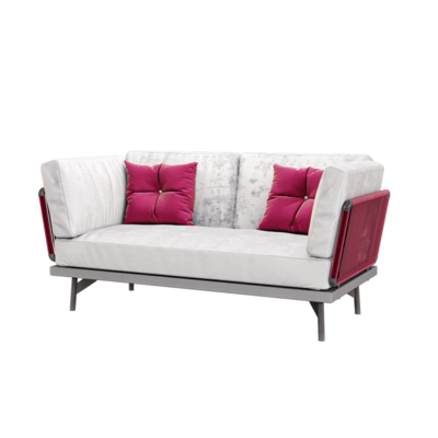 Brussels米色一体式双人沙发3D模型（OBJ,FBX,MAX）