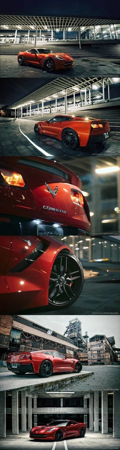 雪佛兰Chevrole Corvette C7红色跑车3D模型（FBX,MAX）