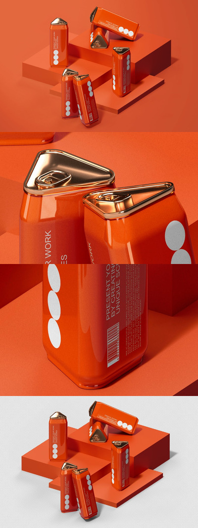 三角形罐子样机下载 (PSD)