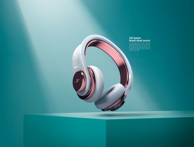 无线游戏耳机电商广告海报视觉设计模板 (psd)