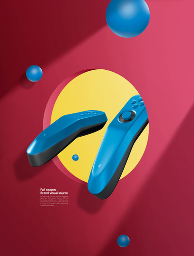 游戏手柄电商广告海报视觉设计模板 (psd)