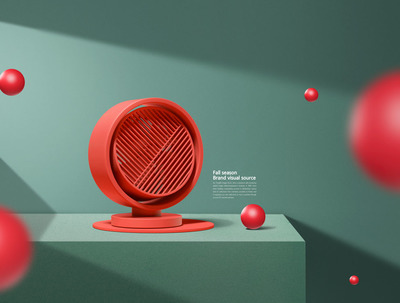 家用电器风扇电商广告海报视觉设计模板 (psd)