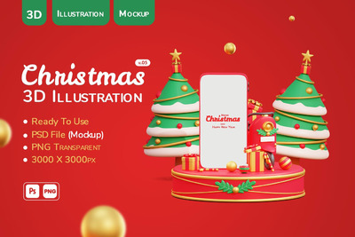 圣诞3d插图素材下载（PSD）