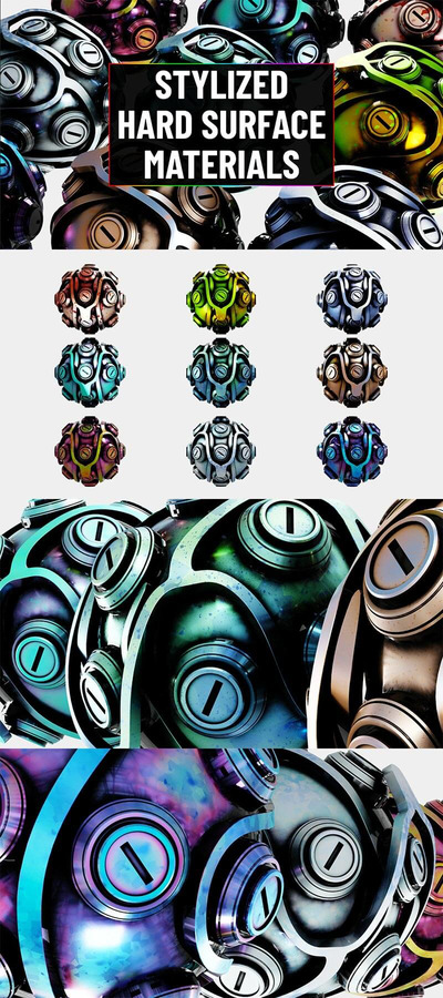 风格化的硬表面Blender材质下载（blend）