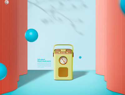 复古音箱电商广告海报视觉设计模板 (psd)