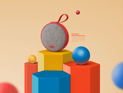 蓝牙音箱电商广告海报视觉设计模板 (psd)