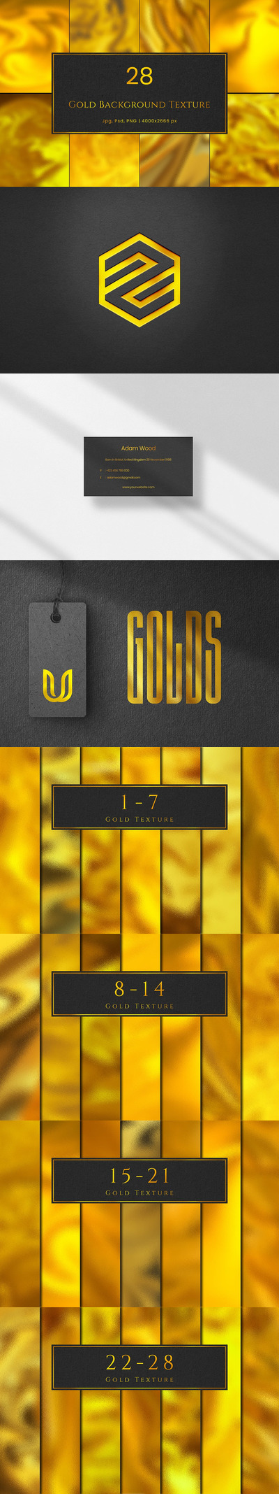 28个高品质的房地产土豪金色背景底纹纹理集合-PSD、JPG、PNG