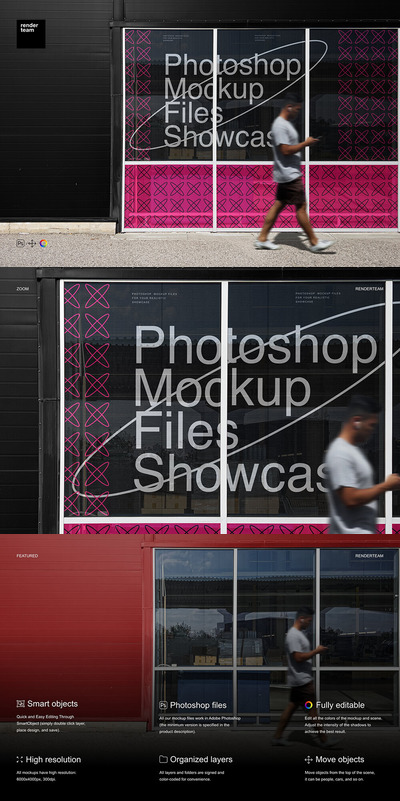 户外广告海报样机 (psd)