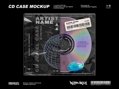 CD专辑光盘盒封面样机 (psd)