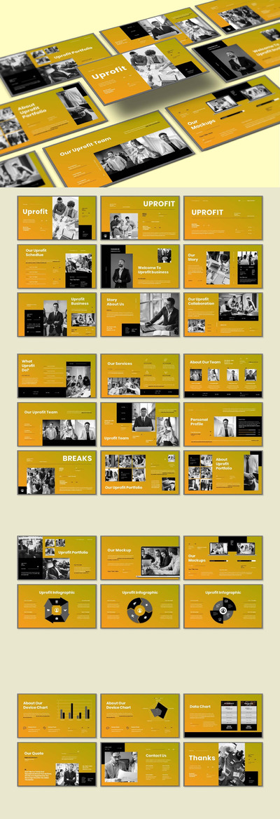 高品质的高端配色商业商务演示powerpoint幻灯片演示模板（pptx）