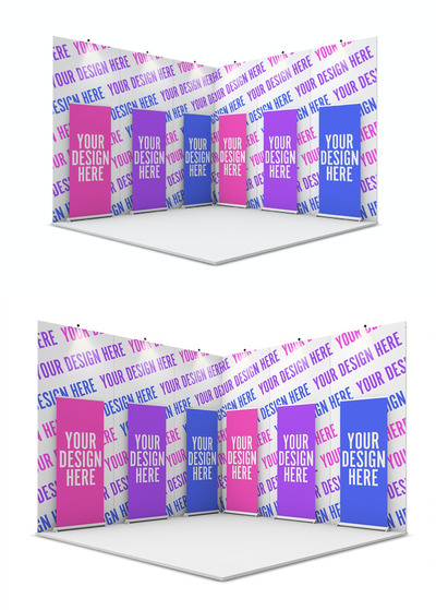 易拉宝横幅展台样机(PSD)