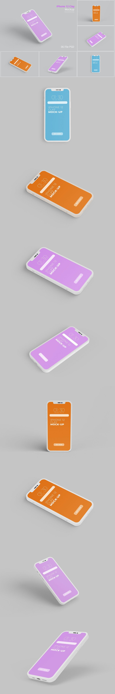 少见稀有的手机APP UI样机展示模型mockups
