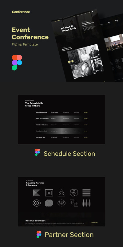 高品质的时尚高端专业的专业会议网站设计模板-figma