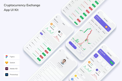 加密货币相关平台App UI Kit (FIG,PSD,SKETCH,XD)