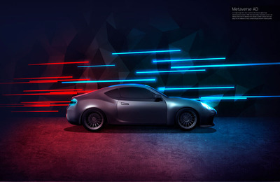 暗黑神秘感新能源汽车海报设计模板 (psd)